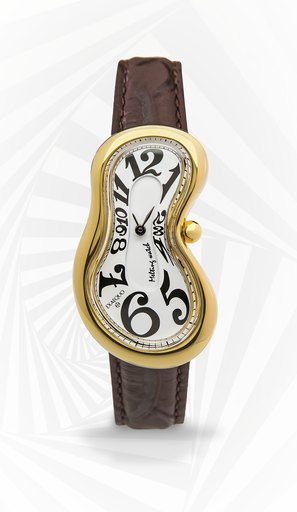 [EX0002.0052] Melting Watch SS 316L PVDYG Corsivo Numbers "one of 301" HS Code 9102.11.65